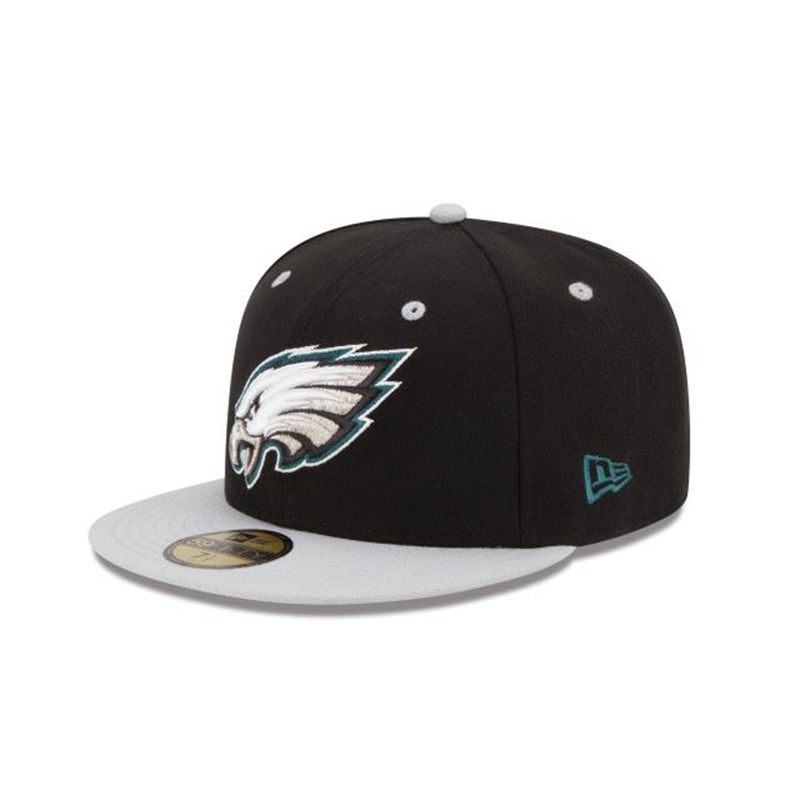 NFL Philadelphia Eagles 2tone 59Fifty Fitted (WWF2879) - Black New Era Caps